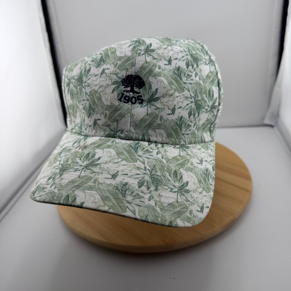 Ahead Performance 1905 Oak Tree Logo Golf Hat Green Tropical Palm Leaf Strapback